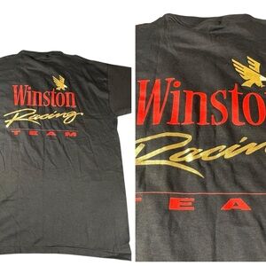 Vintage Winston Racing Team T-Shirt XL Black Red Gold Made in USA New Old Stock